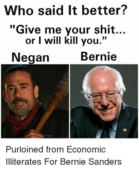 Bernie Sanders or Negan