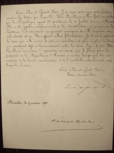 Letter by King Leopold II