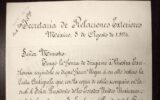 Recognition of the Republic of Hawaii – Mexico Secretary of Foreign Affairs Letter